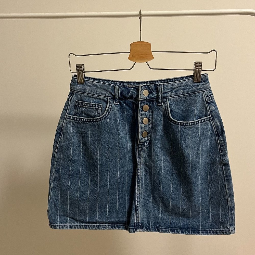 Striped Denim Skirt